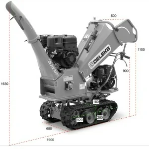 chenilles Deleks Dimensions de la déchiqueteuse avec tiroir DK800