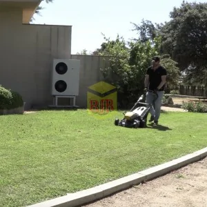 Mowing the lawn