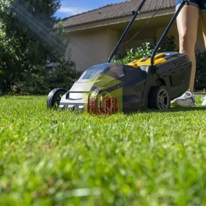 Lawn mowing with the Garland lawnmower