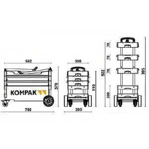 Carrinho de ferramentas dobrável Kompak KT01