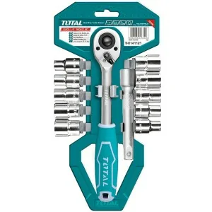 Socket wrench and ratchet set TOTAL