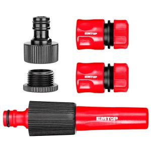 Conjunto de conectores auto-stop e bocal de irrigação para mangueira Emtop
