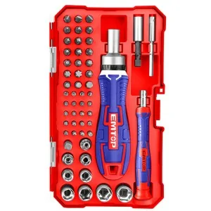 Screwdriver with interchangeable bits and keys 55 pcs Emtop