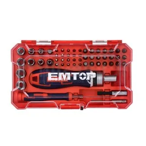 Screwdriver with interchangeable bits and keys 55 pcs Emtop