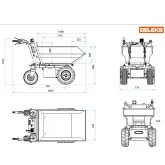Electric mini dumper Deleks XE500E mini dumper dimensions