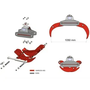 Forestry grapple for DELEKS DK-10H mini-excavators and cranes