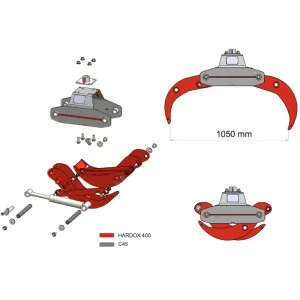 Forestry grapple for mini-excavators and cranes DELEKS DK-10HR