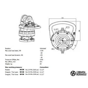 Лісовий грейфер для екскаваторів і кранів DELEKS DK-18 2500 кг