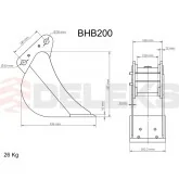 Löffel für Minibagger - 20cm DELEKS