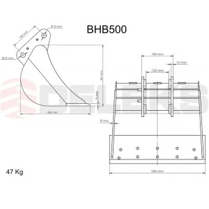 Godet pour mini excavateur - 50cm DELEKS