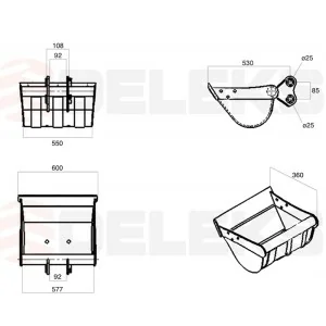 Cazo orientable limpieza miniexcavadora M100 - 60cm DELEKS