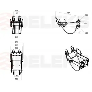 Godet pour mini excavateur M100 - 20cm DELEKS