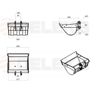 Balde para mini-escavadora M100 - 60cm