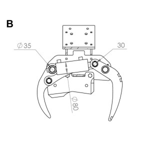 Tête forestière, cisaille et rotateur hydraulique pour mini-pelle