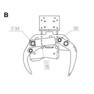 Tête forestière, tondeuse et rotateur hydraulique pour mini-pelle