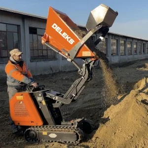 Mini dumper con caja elevable y pala Deleks M8000 KUBOTA