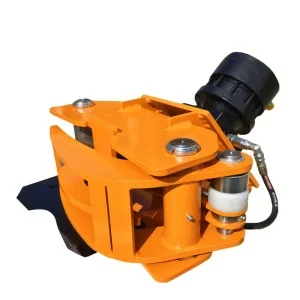 Forestry head, shearer and hydraulic rotator for mini-excavator