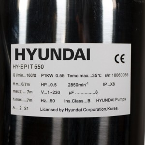 Pompe à eau Hyundai HY-EPIT550 pour eaux usées