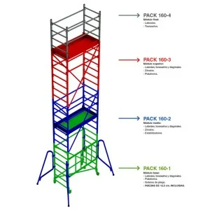 Wheeled scaffold tower with platform Faraone RAPIDO-160