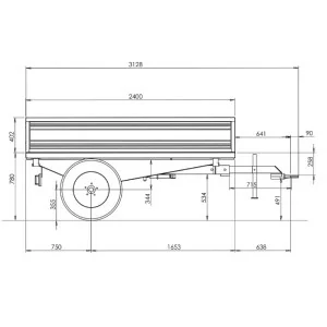 Agricultural trailer PTO Deleks RM14-T3 with manual brake