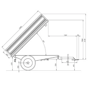 Agricultural trailer PTO Deleks RM14-T3 with manual brake