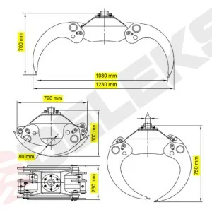 Deleks Forstgreifer und hydraulische Drehvorrichtung DK-11C + GR-30F