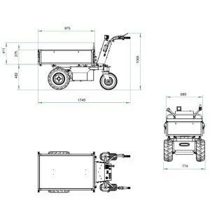 Minidumper with manual tipper Deleks XE-500F