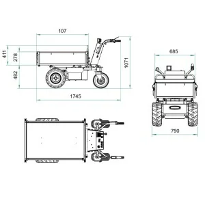 Battery-powered hydraulic forklift Deleks XE-500HF