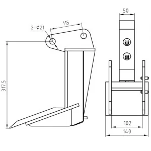 Ripper desgarrador para miniexcavadora Deleks