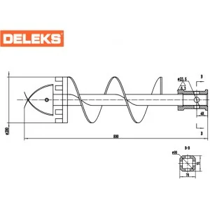 Auger for mini excavator S100 Deleks