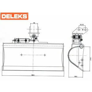 Caçamba orientável limpeza íngremes - 80 cm Deleks