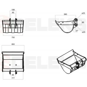 Balde giratório para limpeza em profundidade M100 - 80cm Deleks