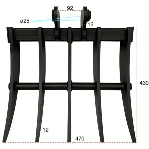 Rastrillo para miniexcavadora M100 Deleks