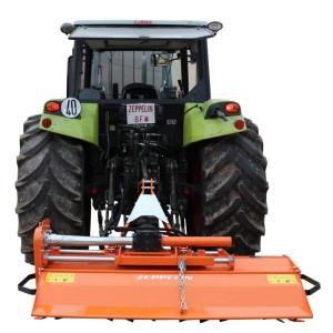 Zeppelin tractor rotovator with adjustable displacement