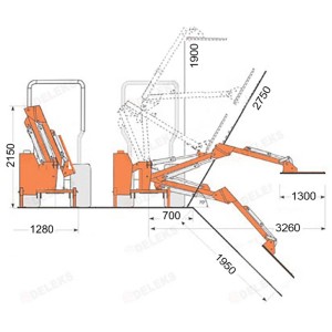 Hydraulic hedge trimmer arm for tractor Deleks AIRONE-130-TR 20-60HP