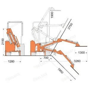 Hydraulic hedge trimmer arm for tractor Deleks AIRONE-130-TR 20-60HP