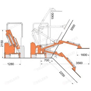 Hydraulic hedge trimmer arm for tractor Deleks AIRONE-160-TR
