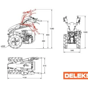 Deleks Motoculteur réversible Motoculteur polyvalent Zeus