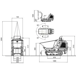 Deleks Mini Dumper à déchargement latéral M8000R-BS 13 HP