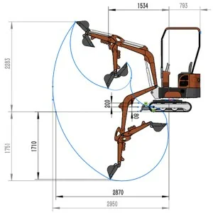 Deleks Mini-Kleinbagger A80 B&S 13,5 PS Motor