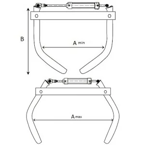 Geo Italy Garras de carga para tractores Fardos BG 1000 kg