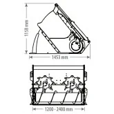 Розподільчий ковш для корму EuroCentauro Estepa 120 - 240 см