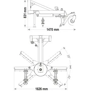 Hydraulic polidozer for Zeppelin tractor 180 - 270 cm