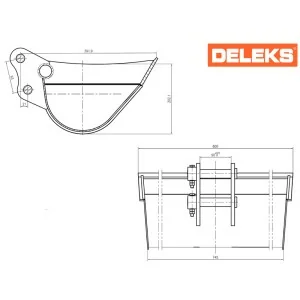 80 cm Bucket for Mini Excavator M120 Deleks