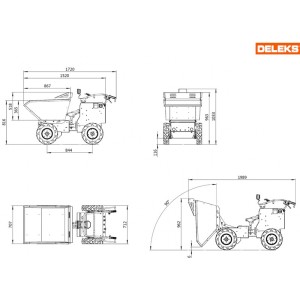 Minudumper a batería 4x4 Deleks