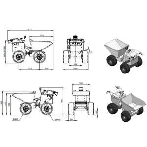 Electric 4x4 Minidumper Deleks XE-4WDHG with platform