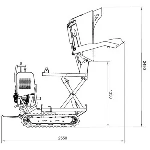 High-tip minidumper Deleks V3000H-BS 500 Kg