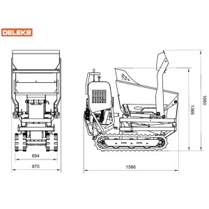 High-tip minidumper Deleks V3000H-BS 500 Kg