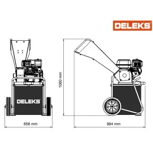 Triturador de galhos pequeno Deleks DK-300 B&S com coletor