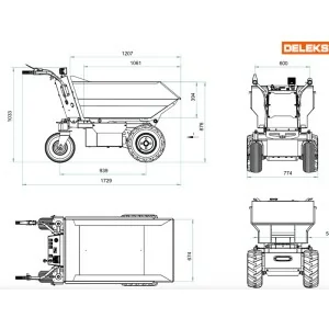 Elektrischer Minidumper Deleks XE500HEL Lithium-Batterie 48 V